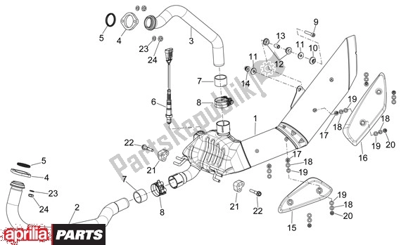 All parts for the Uitlaatgroep of the Aprilia Mana 36 850 2007 - 2011