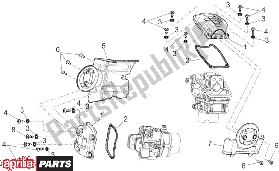 All parts for the Ventieldeksel of the Aprilia Mana 36 850 2007 - 2011