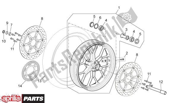 Toutes les pièces pour le Roue Avant du Aprilia Mana 36 850 2007 - 2011