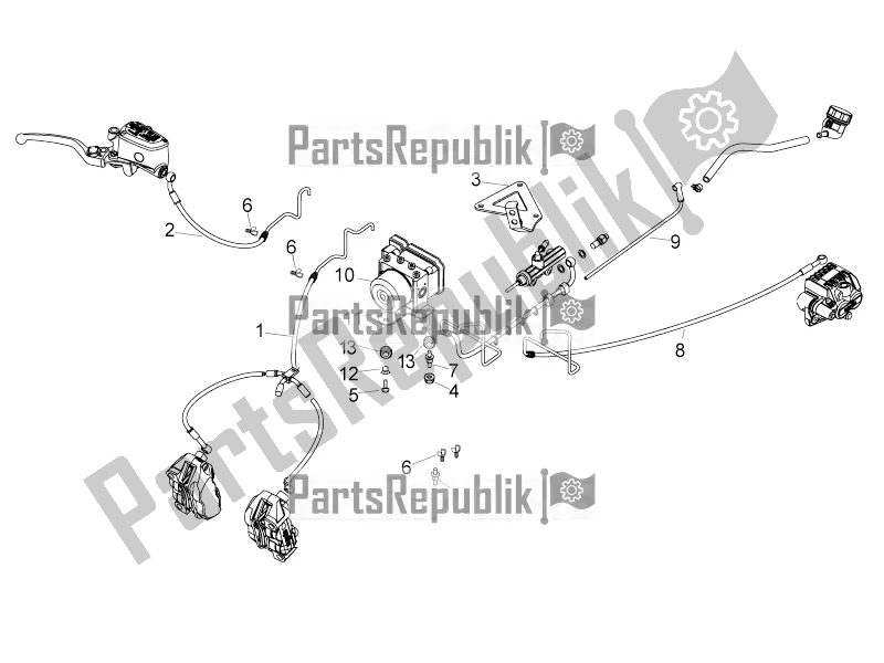 All parts for the Abs Brake System of the Aprilia Mana 850 GT NA 2016