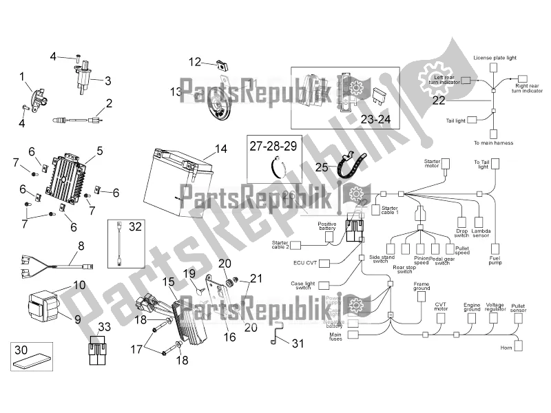All parts for the Electrical System Ii of the Aprilia Mana 850 GT NA 2016
