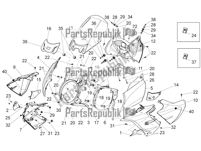 Toutes les pièces pour le Corps Avant - Carénage Avant du Aprilia Mana 850 GT NA 2016