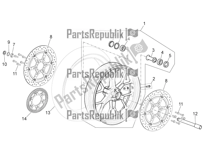 Todas las partes para Rueda Delantera de Aprilia Mana 850 GT NA 2016