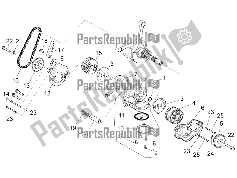 Alle onderdelen voor de Oliepomp van de Aprilia Mana 850 GT NA 2016