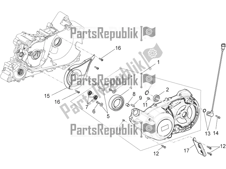 All parts for the Transmission Cover of the Aprilia Mana 850 GT NA 2016