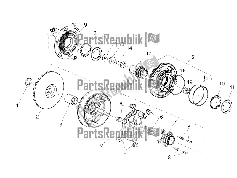 Todas as partes de Transmissão Eu do Aprilia Mana 850 GT NA 2016