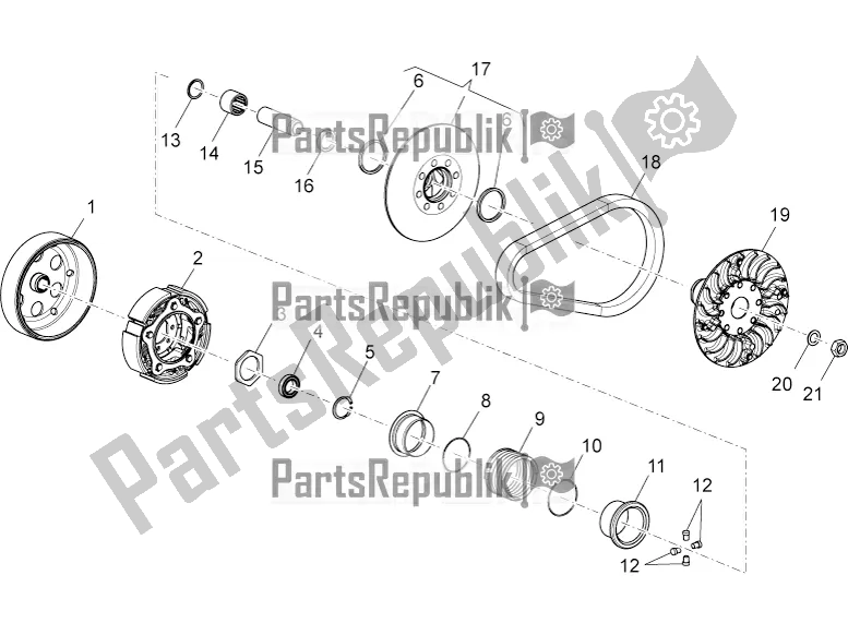 All parts for the Transmission Iii of the Aprilia Mana 850 GT NA 2016