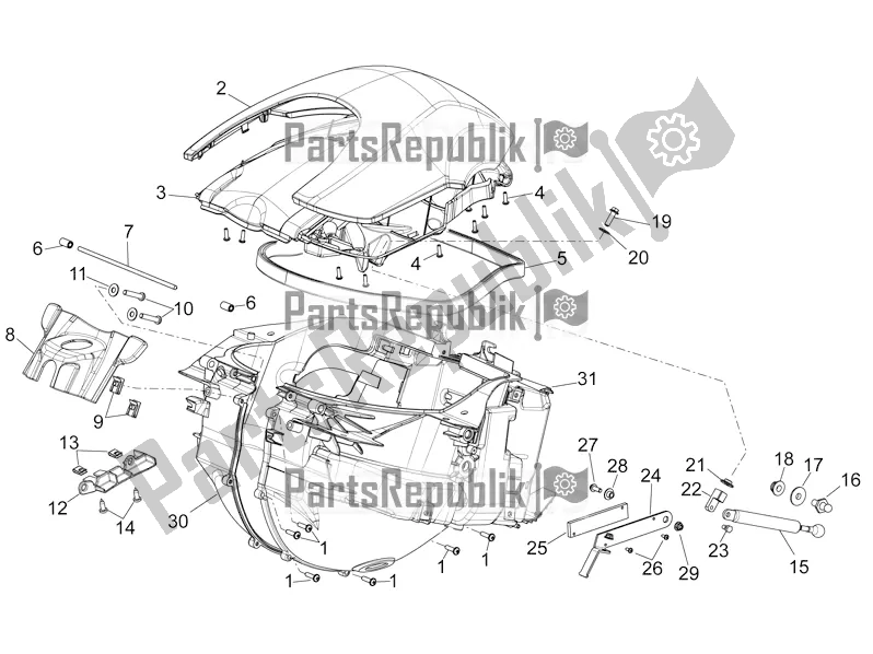 All parts for the Central Body I of the Aprilia Mana 850 NA 2016