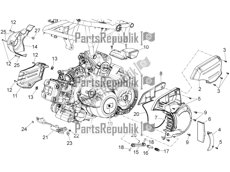 All parts for the Engine of the Aprilia Mana 850 NA 2016