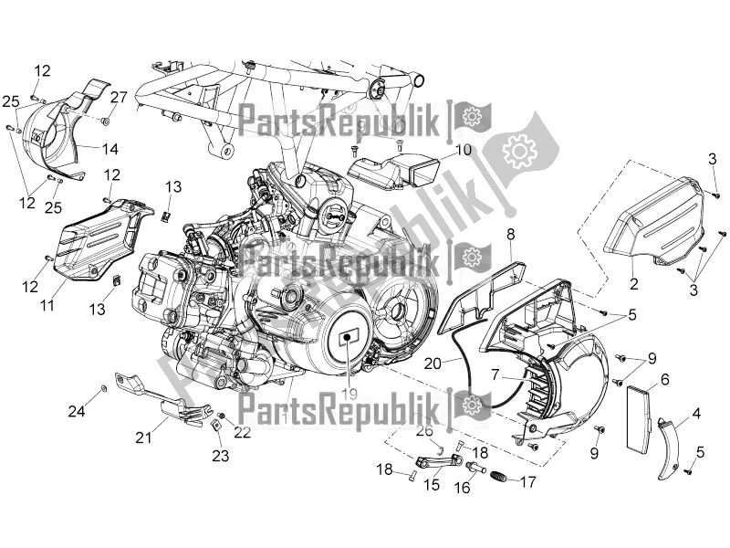 Todas as partes de Motor do Aprilia Mana 850 NA 2016