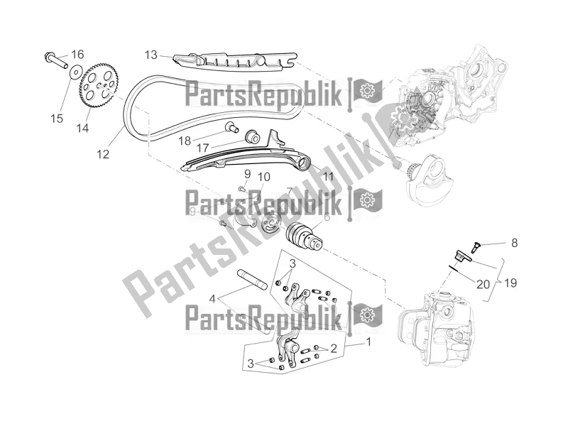 Alle Teile für das Vorderes Zylindersteuerungssystem des Aprilia Mana 850 NA 2016