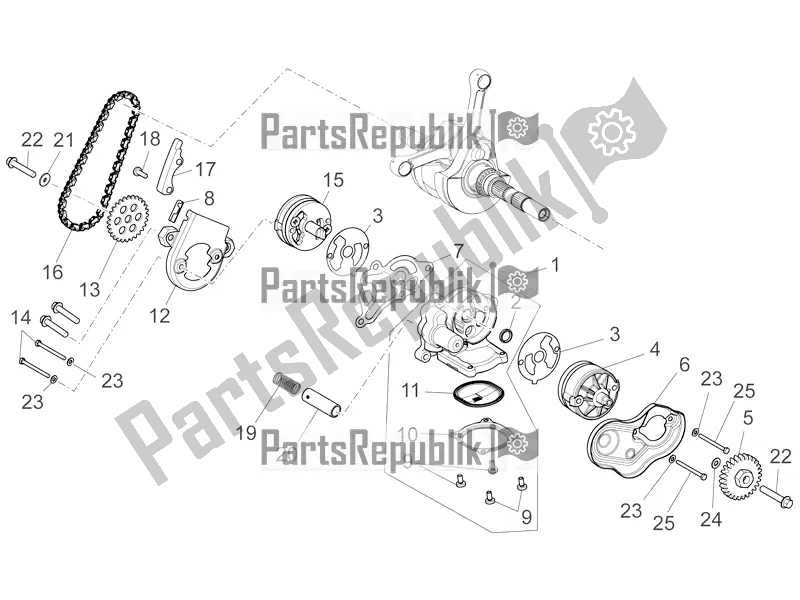 All parts for the Oil Pump of the Aprilia Mana 850 NA 2016