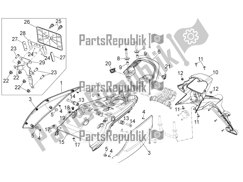 Todas las partes para Cuerpo Trasero de Aprilia Mana 850 NA 2016