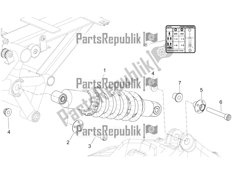 Tutte le parti per il Ammortizzatore Posteriore del Aprilia Mana 850 NA 2016
