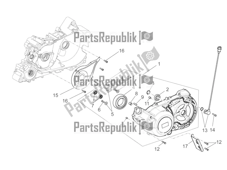 Alle onderdelen voor de Transmissie Deksel van de Aprilia Mana 850 NA 2016