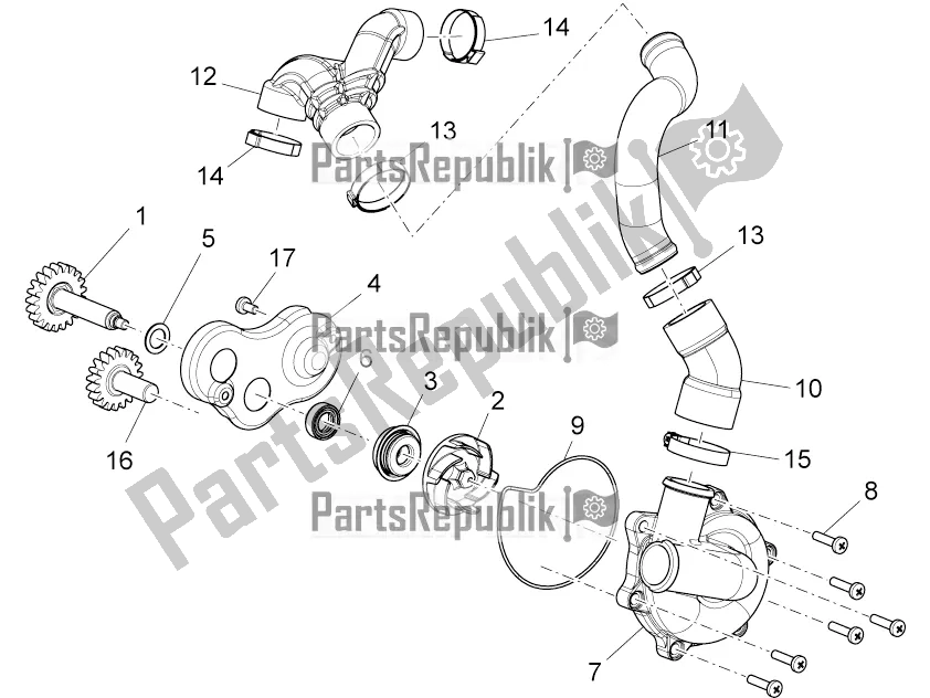 Tutte le parti per il Pompa Dell'acqua del Aprilia Mana 850 NA 2016