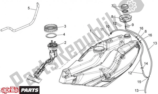 Alle Teile für das Treibstofftank des Aprilia Mana GT 55 850 2009 - 2011