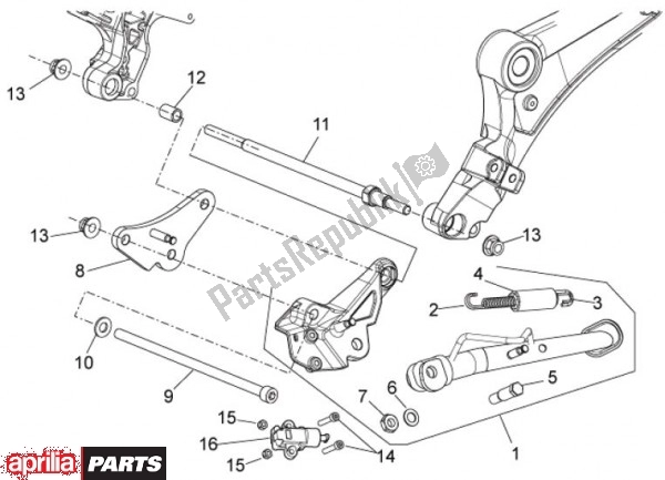 Todas as partes de Suporte Central do Aprilia Mana GT 55 850 2009 - 2011