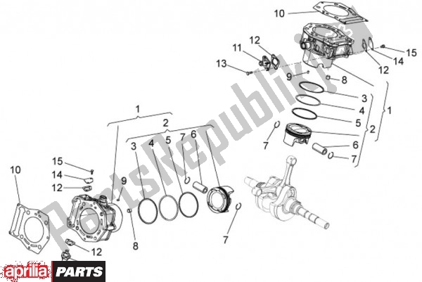 All parts for the Cylinder of the Aprilia Mana GT 55 850 2009 - 2011