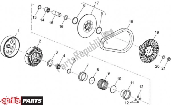 All parts for the Drijfwerk Iii of the Aprilia Mana GT 55 850 2009 - 2011