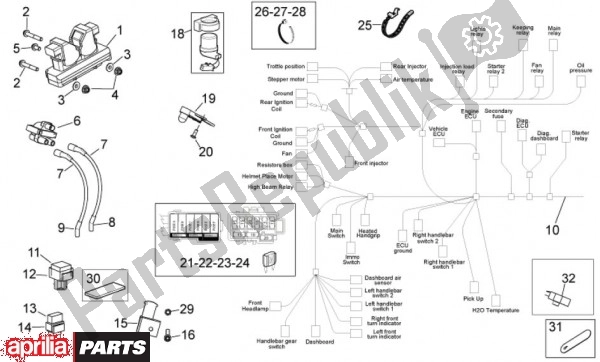 Toutes les pièces pour le Elektrische Installatie du Aprilia Mana GT 55 850 2009 - 2011