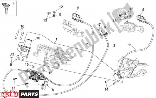 All parts for the Kit Sloten of the Aprilia Mana GT 55 850 2009 - 2011