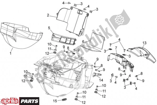 Alle onderdelen voor de Koffer Voor Ii van de Aprilia Mana GT 55 850 2009 - 2011