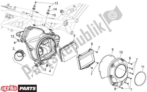 Alle onderdelen voor de Luchtfilter van de Aprilia Mana GT 55 850 2009 - 2011