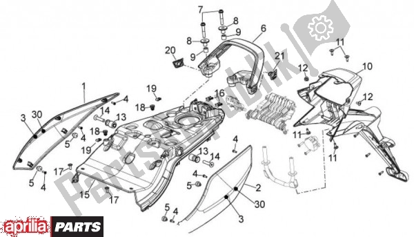 Wszystkie części do Uchwyt Tablicy Rejestracyjnej Aprilia Mana GT 55 850 2009 - 2011