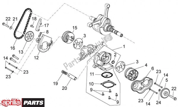 Tutte le parti per il Pompa Dell'olio del Aprilia Mana GT 55 850 2009 - 2011