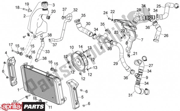 Alle onderdelen voor de Radiator van de Aprilia Mana GT 55 850 2009 - 2011