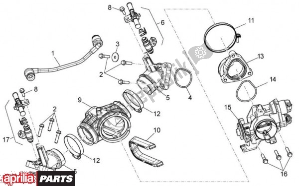All parts for the Smoorklephuis of the Aprilia Mana GT 55 850 2009 - 2011