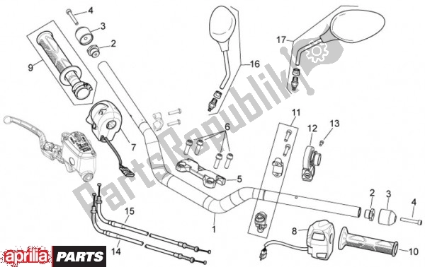 All parts for the Handlebar of the Aprilia Mana GT 55 850 2009 - 2011