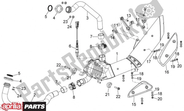 Alle onderdelen voor de Uitlaat van de Aprilia Mana GT 55 850 2009 - 2011