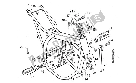 All parts for the Frame of the Aprilia Mini RX Challenge 13 50 2003