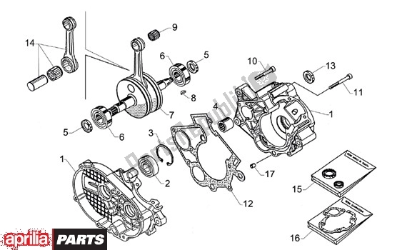 Alle onderdelen voor de Behuizing Drijfstang van de Aprilia Mini RX Entry 205 50 2003