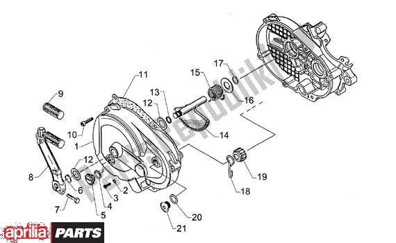 Tutte le parti per il Coperchio Frizione del Aprilia Mini RX Entry 205 50 2003