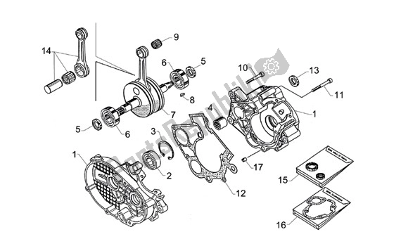 Toutes les pièces pour le Behuizing Drijfstang du Aprilia Mini RX Experience 14 50 2003