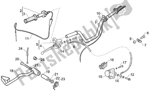 Tutte le parti per il Manubrio del Aprilia Mini RX Experience 14 50 2003