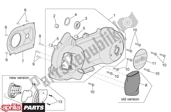 Alle Teile für das Behuizingsdeksel des Aprilia Mojito 125-150 669 2003 - 2004