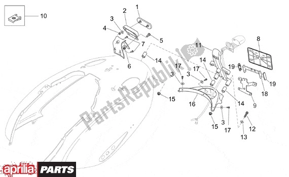 Alle Teile für das Kentekenplaat Houder des Aprilia Mojito 125-150 669 2003 - 2004