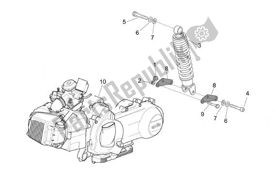 All parts for the Engine of the Aprilia Mojito 125-150 669 2003 - 2004