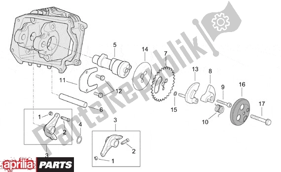 All parts for the Camshaft of the Aprilia Mojito 125-150 669 2003 - 2004