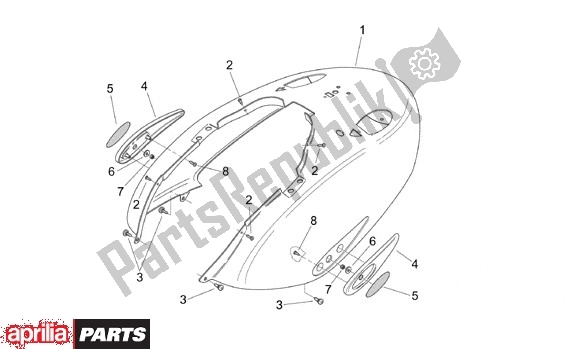 All parts for the Zijbeplating of the Aprilia Mojito 125-150 669 2003 - 2004
