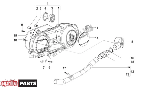 All parts for the Behuizingsdeksel of the Aprilia Mojito 39 125 2008