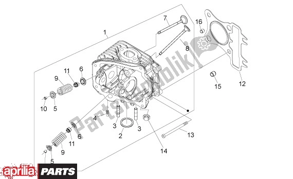 All parts for the Cylinder Head of the Aprilia Mojito 39 125 2008