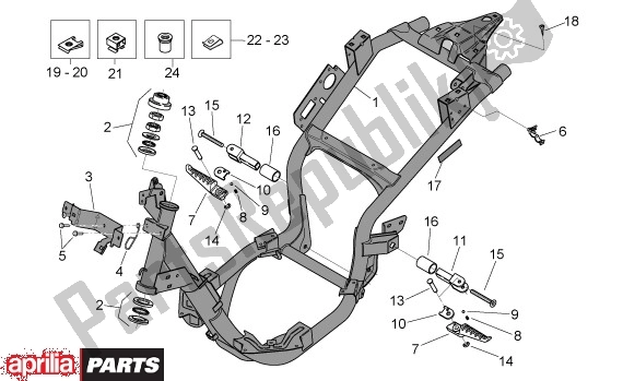 Tutte le parti per il Frame del Aprilia Mojito 39 125 2008