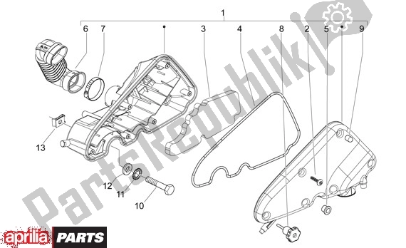 All parts for the Air Cleaner of the Aprilia Mojito 39 125 2008