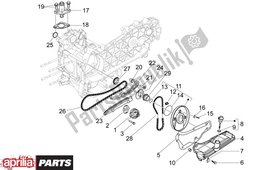 All parts for the Oil Pump of the Aprilia Mojito 39 125 2008