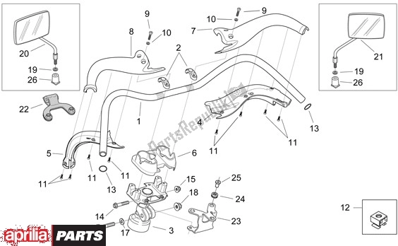 Toutes les pièces pour le Guidon du Aprilia Mojito 39 125 2008